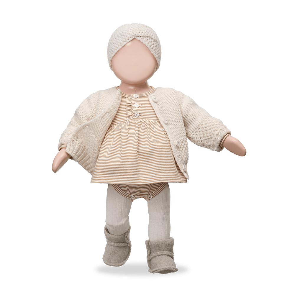 1+ In The Family | Malene Gebreid Vestje | Ecru -