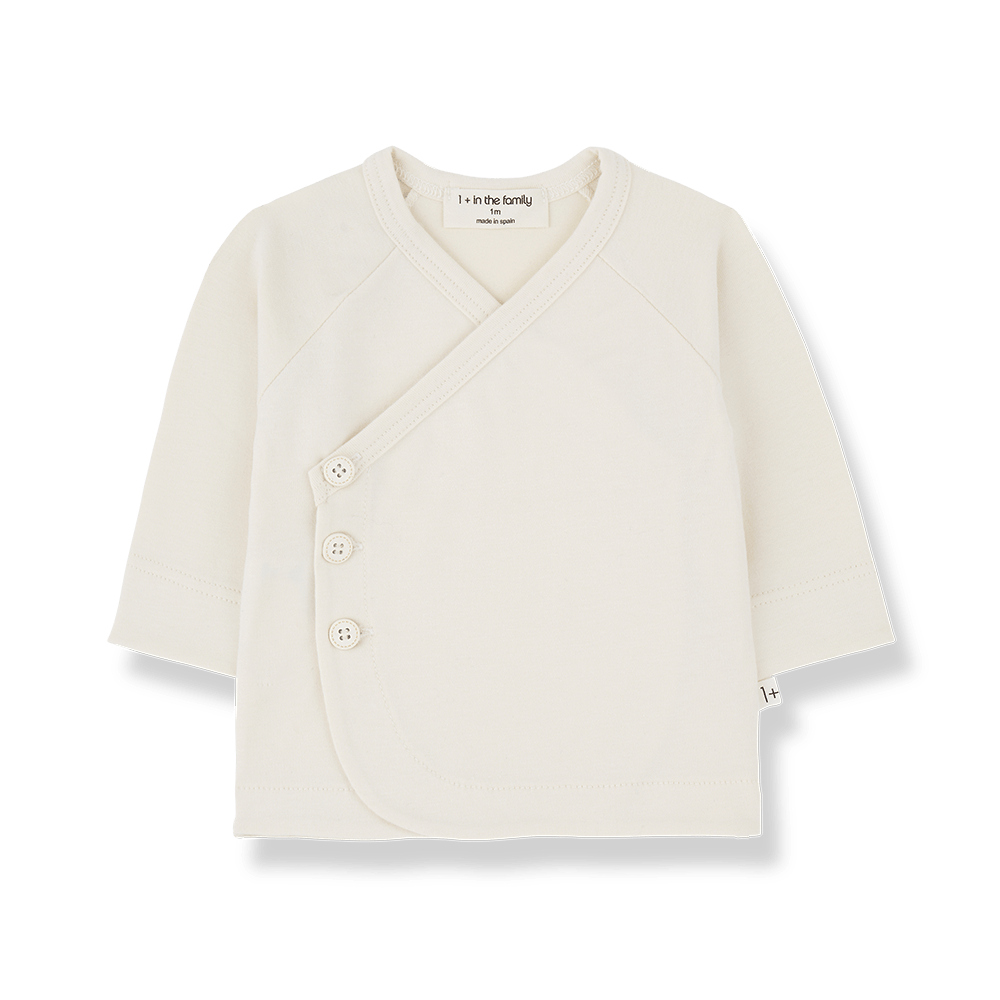 1+ In The Family | Newborn Overslag Longsleeve Elodie | Ecru -