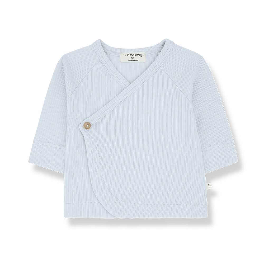 1+ In The Family | Newborn Overslag Shirt Elodie | Misty - blue -