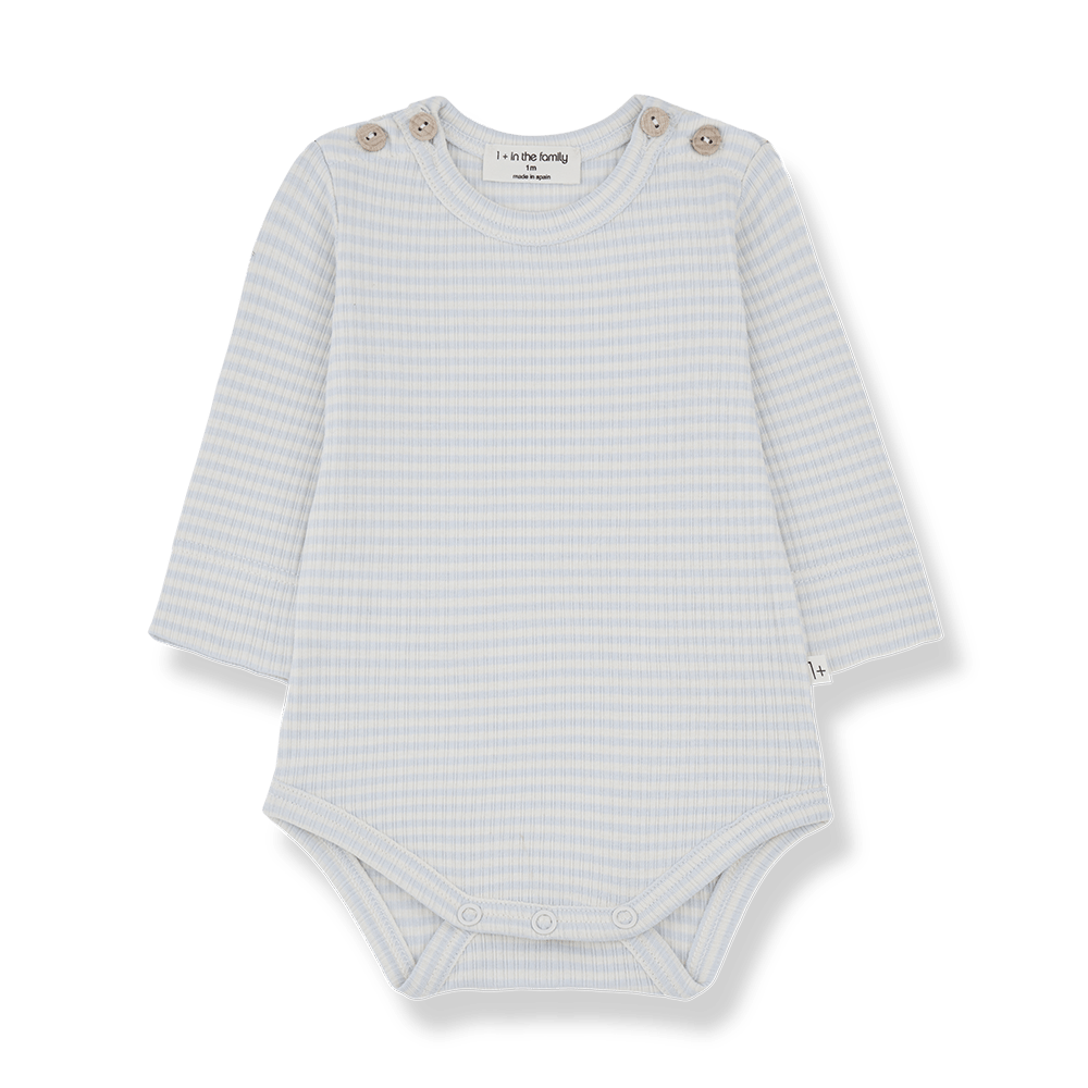1+ In The Family | Newborn Romper Biel | Misty - blue -