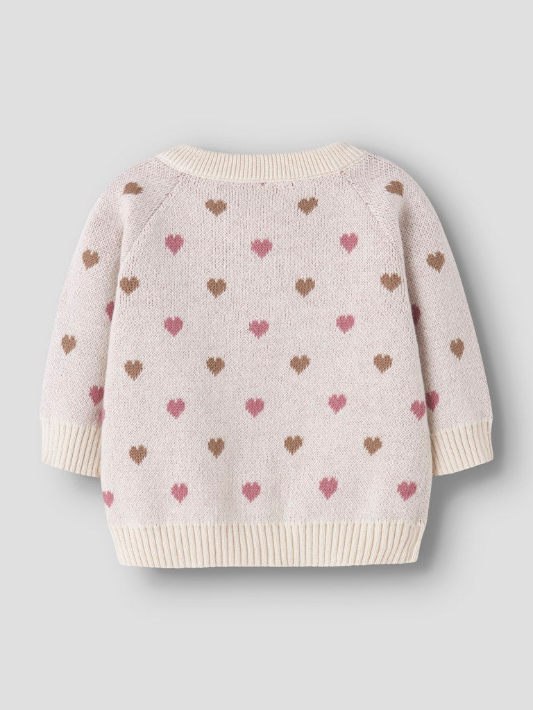 Lil' Atelier | Saran Gebreid Babyvest Hartjes | Turtledove