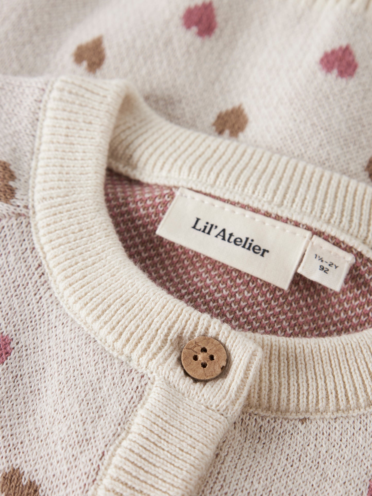 Lil' Atelier | Saran Gebreid Vest Hartjes | Turtledove