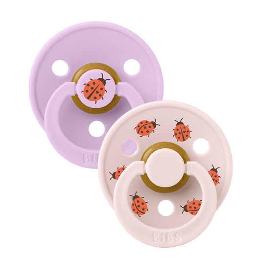 BIBS | Studio Colour Ladybug Fopspeen 2 - pack | Violet Sky | Maat 2 -