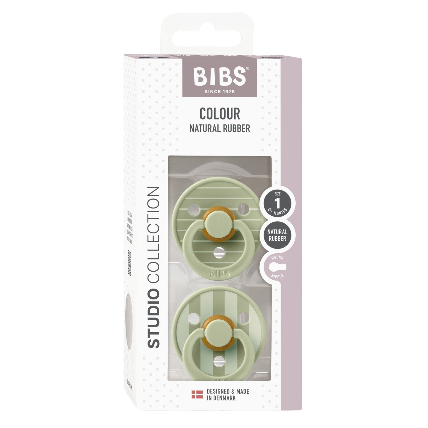 BIBS | Studio Colour Pin Fopspeen 2 - pack | Sage Mix | Maat 2 -