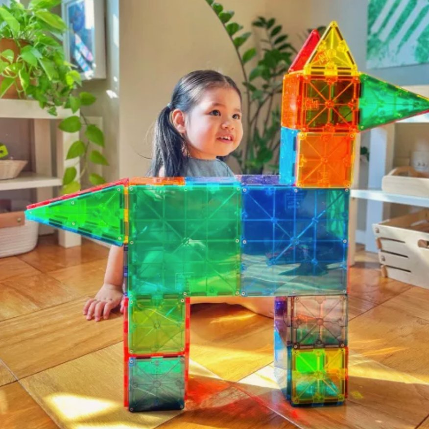 Magna - Tiles | Clear Colors Magnetische Tegels | 100 stuks | Multi Color -