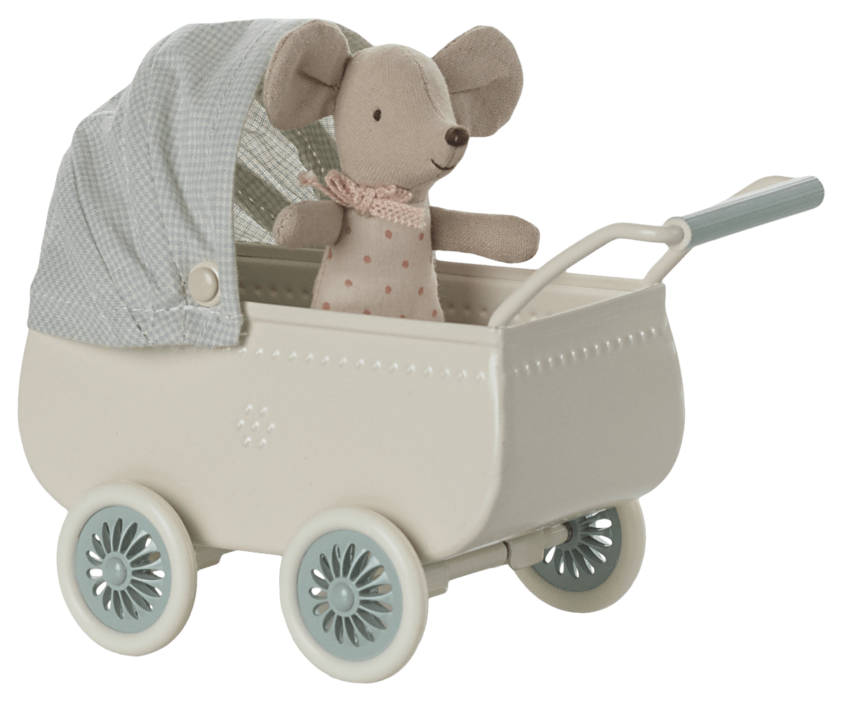 Maileg | Kinderwagen Mint | Baby Mouse - 5707304142461