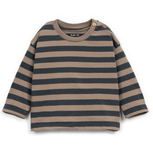 Play Up | Gestreept Jersey T-Shirt | Grafite -
