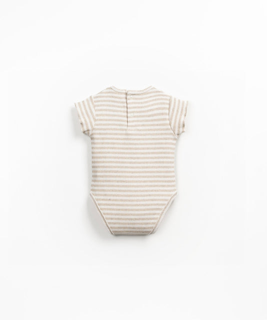 Play Up | Gestreepte Rib Romper | Grès - 5608838544038