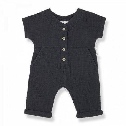 1+ In The Family | Adriano Short Sleeve Overall | Anthracite - 