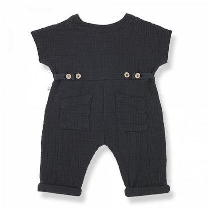 1+ In The Family | Adriano Short Sleeve Overall | Anthracite - 