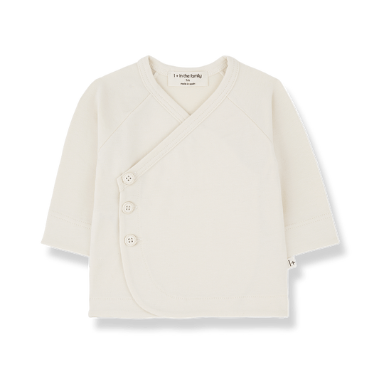 1+ In The Family | Newborn Overslag Longsleeve Elodie | Ecru - 