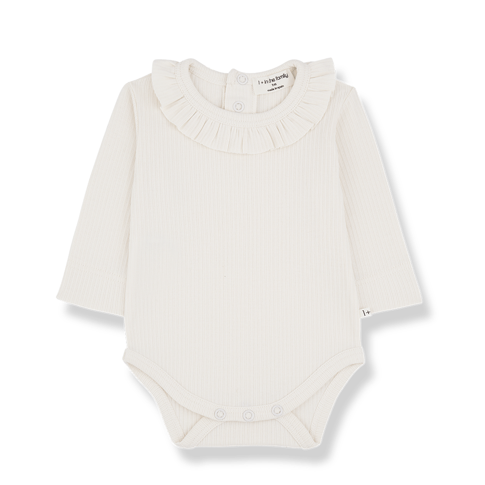 1+ In The Family | Vera Newborn Romper | Ecru - 