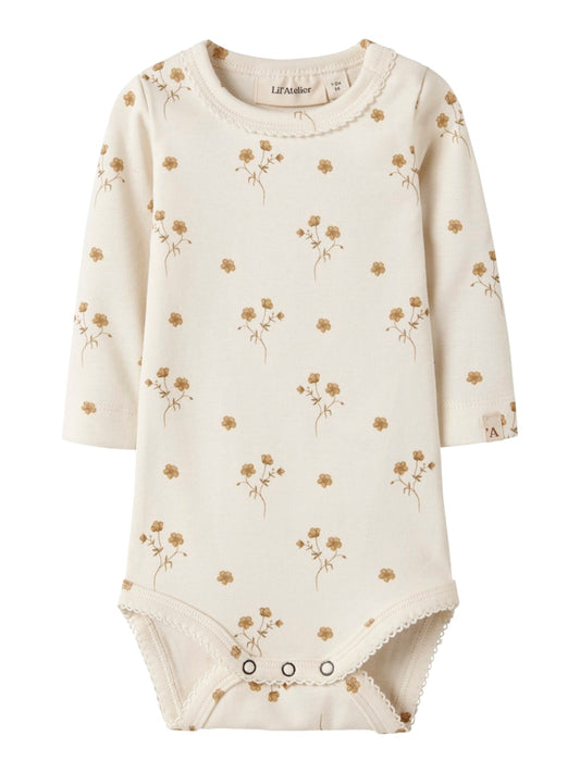 Lil' Atelier | Layo Sig Romper | Coconut Milk Yellow Flower