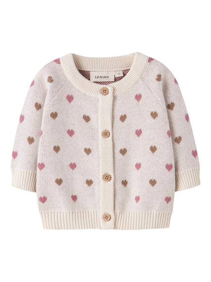 Lil' Atelier | Saran Gebreid Babyvest Hartjes | Turtledove