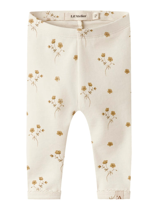 Lil Atelier | Layo Sin Slim Legging | Coconut Milk Yellow Flower