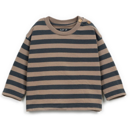 Play Up | Gestreept Jersey T-Shirt | Grafite