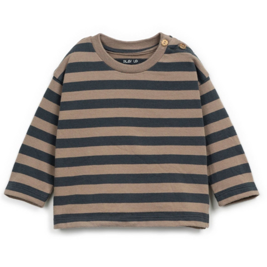Play Up | Gestreept Jersey T-Shirt | Grafite