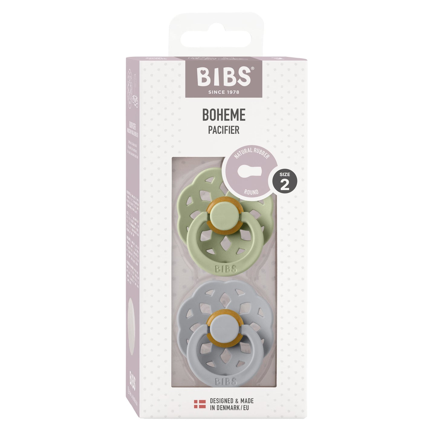 BIBS | Boheme Fopspeen 2 - pack | Sage/Cloud | Maat 2 - 