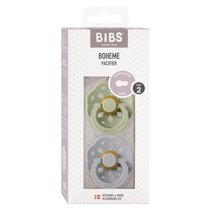 BIBS | Boheme Fopspeen 2 - pack | Sage/Cloud | Maat 2 - 