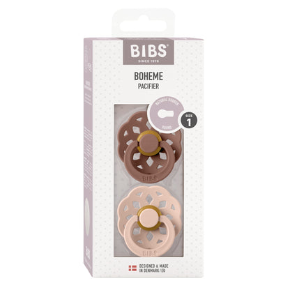 BIBS | Boheme Fopspeen 2 - pack | Woodchuck/Blush | Maat 2 - 