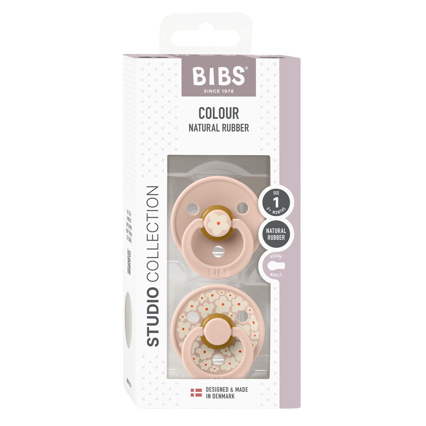 BIBS | Studio Colour Jasmin Fopspeen 2 - pack | Blush | Maat 1 - 