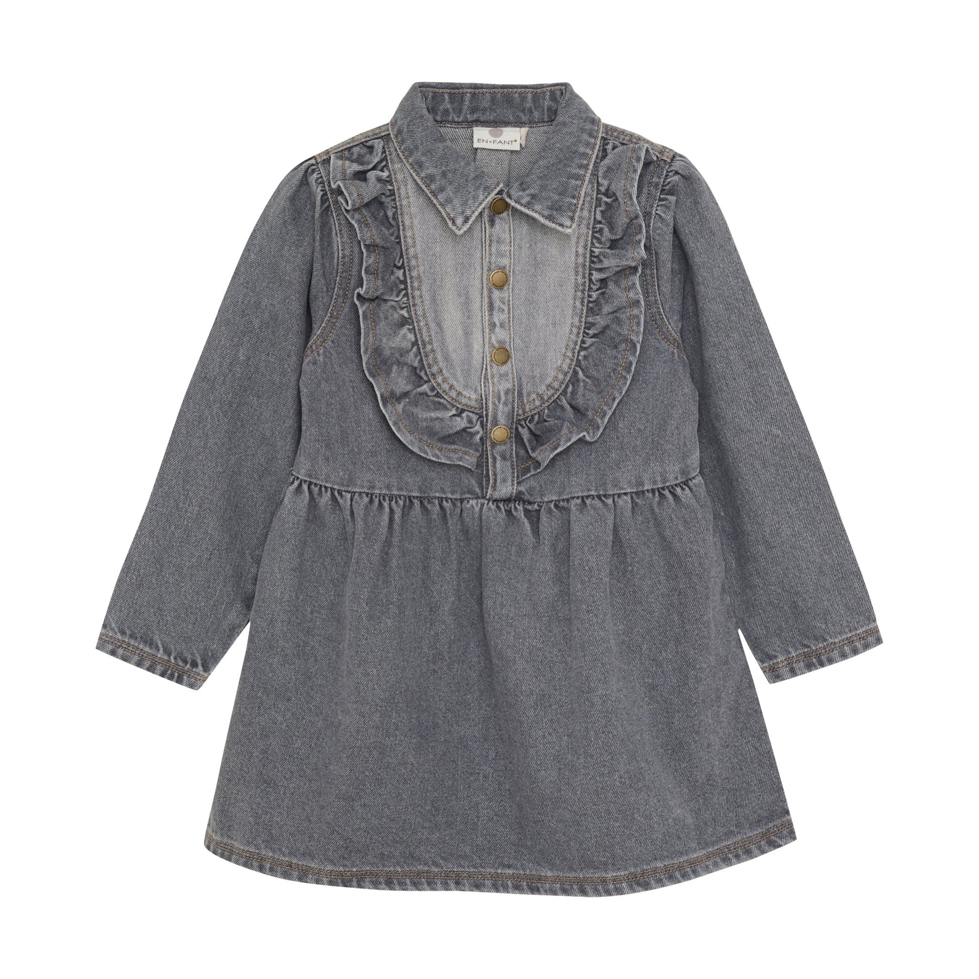 En Fant | Denim Dress | Light Grey Denim - 5713438443985