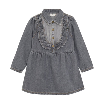 En Fant | Denim Dress | Light Grey Denim - 5713438443985
