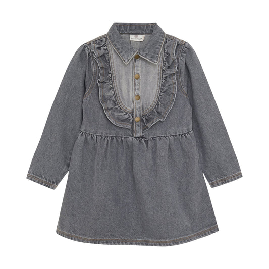 En Fant | Denim Dress | Light Grey Denim - 5713438443985