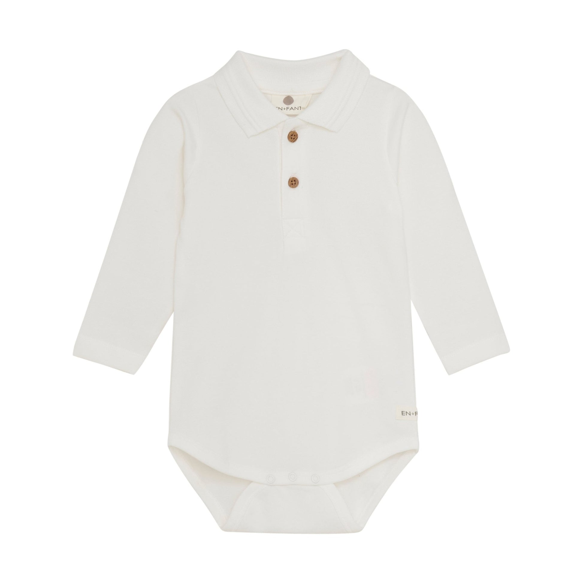 En Fant | Polo Romper | Egret - 5713438439698