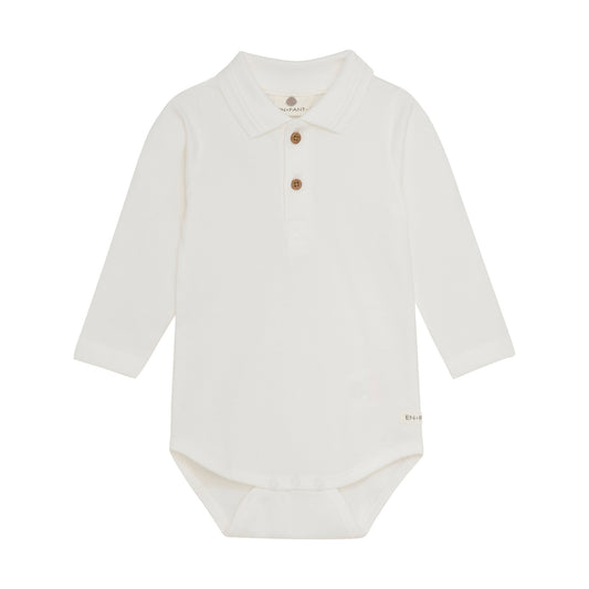 En Fant | Polo Romper | Egret - 5713438439698