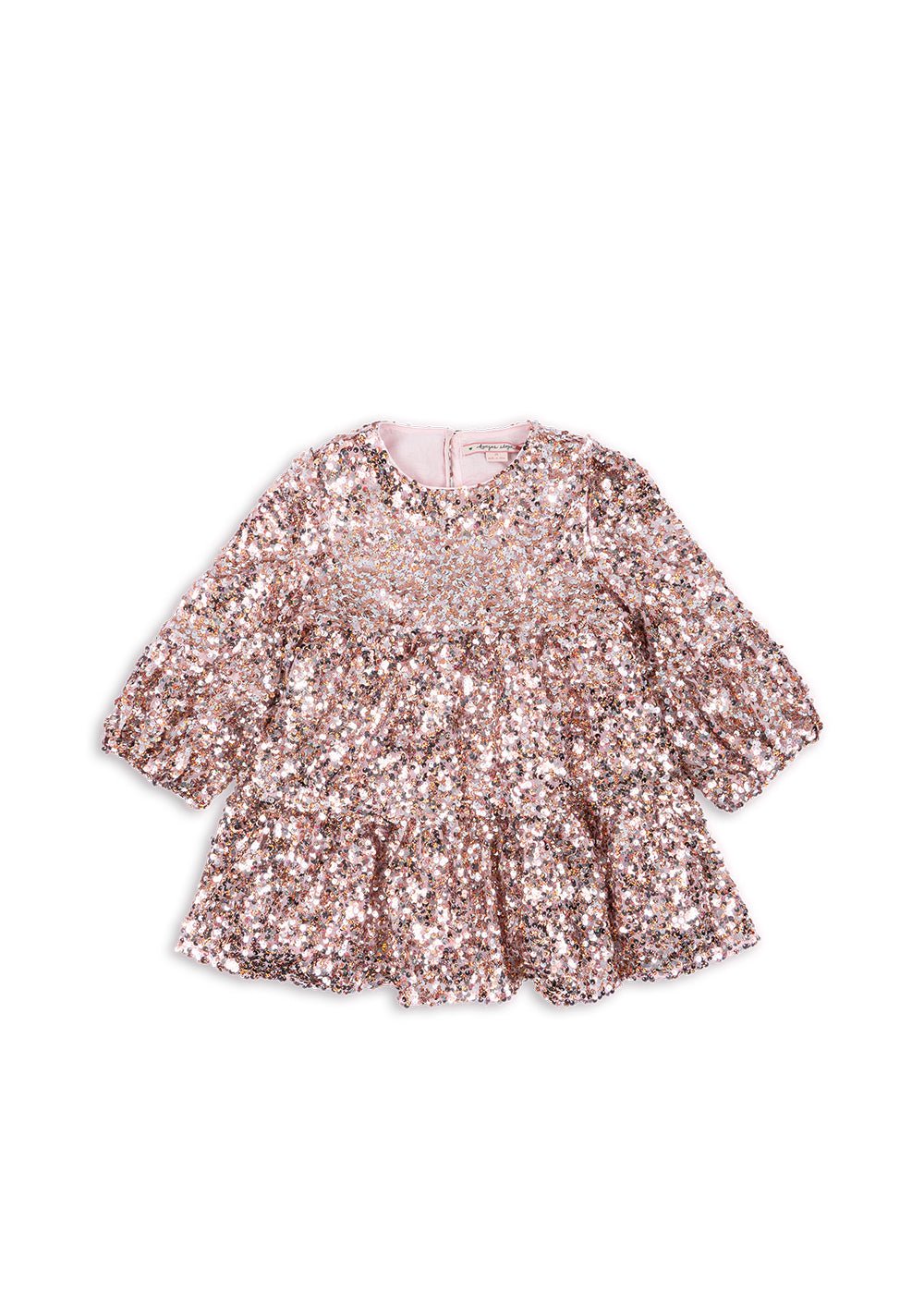 Konges Slojd | Lila Sequins Jurk | Grey/Rosa - 5715404285414