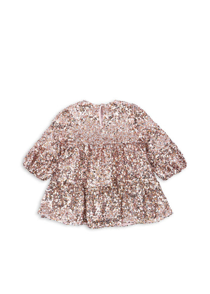 Konges Slojd | Lila Sequins Jurk | Grey/Rosa - 5715404285414