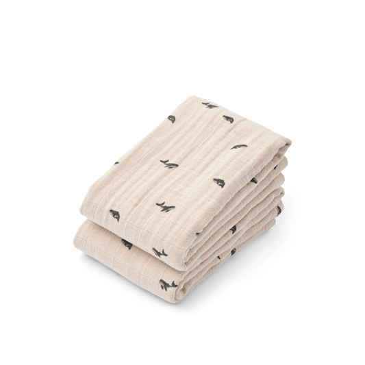 Liewood | Lewis Hydrofiele Doeken 2 - pack | Mini Whale - 5715493490744
