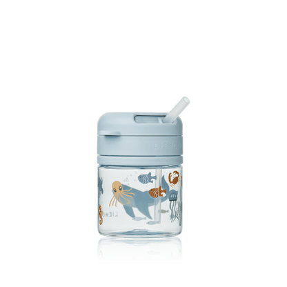 Liewood | Pavia Tritan rietjesbeker 280 ml | Zeedieren - 5715493432188