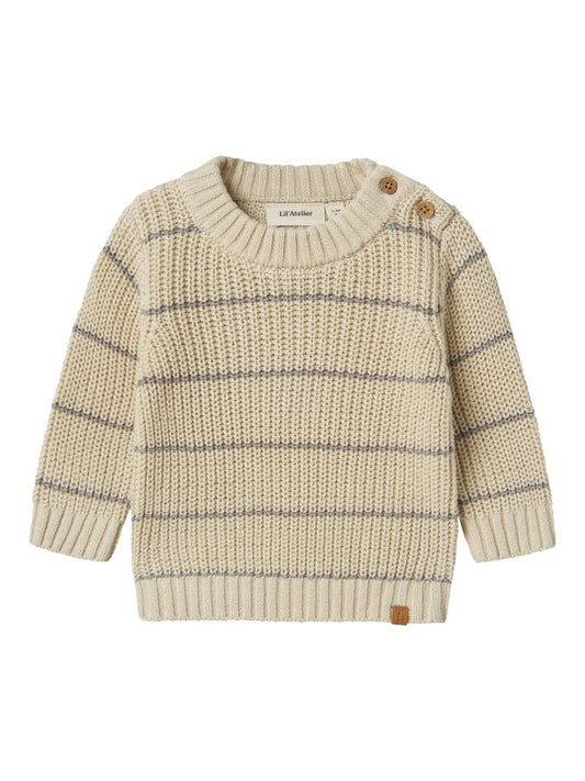 Lil' Atelier | Emlen Gebreide Trui Baby | Turtledove - 5715719797541