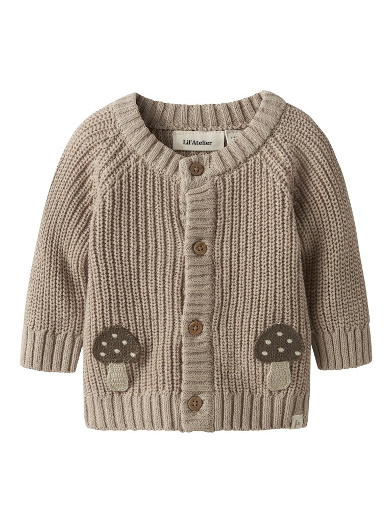 Lil' Atelier | Emlen Lak Gebreid Vest Paddenstoel | Oxford Tan - 5715730013170