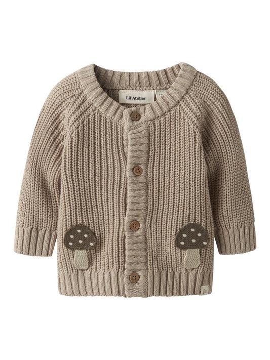 Lil' Atelier | Emlen Lak Gebreid Vest Paddenstoel | Oxford Tan - 5715730013170