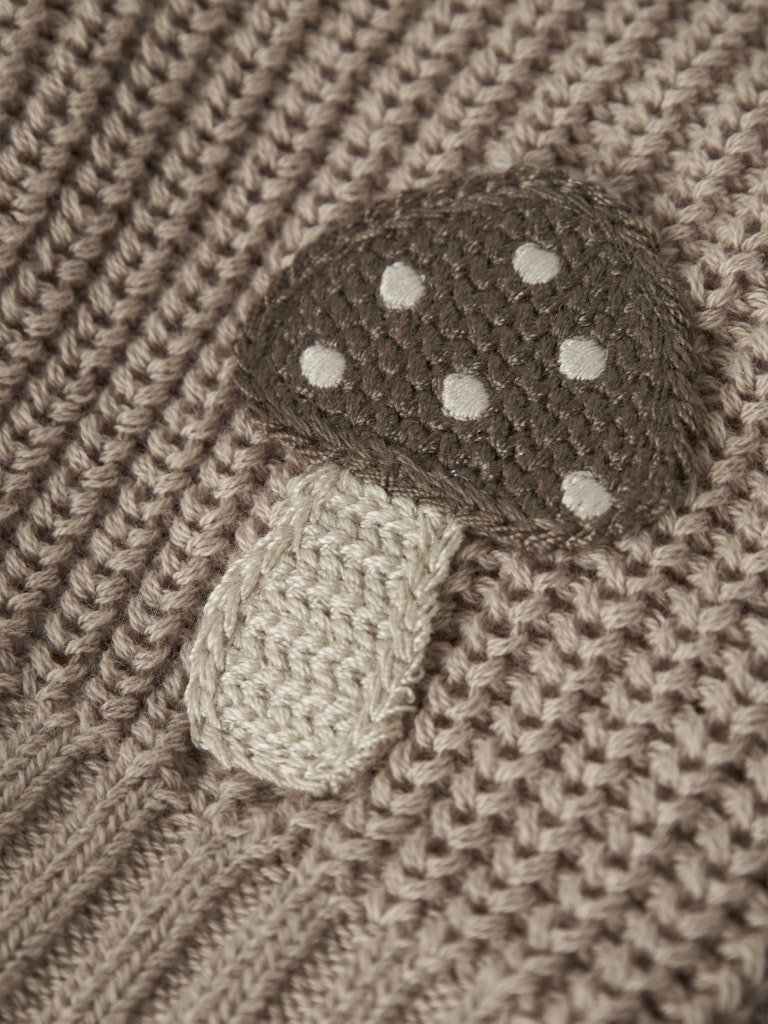Lil' Atelier | Emlen Lak Gebreid Vest Paddenstoel | Oxford Tan - 5715730013170