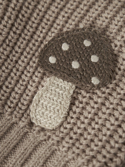 Lil' Atelier | Emlen Lak Gebreid Vest Paddenstoel | Oxford Tan - 5715730013170