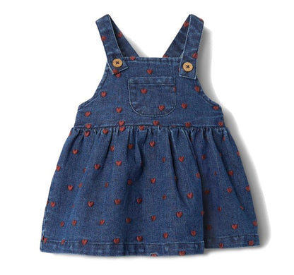 Lil' Atelier | Liva Jurk Met Hartjes | Blue Denim - 