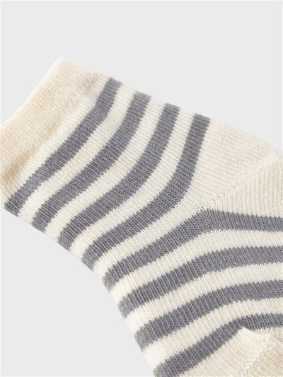 Lil 'Atelier | Love Stripe Sock | Silver Filigree - 