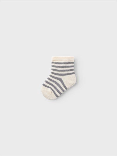 Lil 'Atelier | Love Stripe Sock | Silver Filigree - 