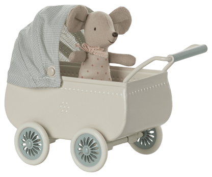 Maileg | Kinderwagen Mint | Baby Mouse - 5707304142461