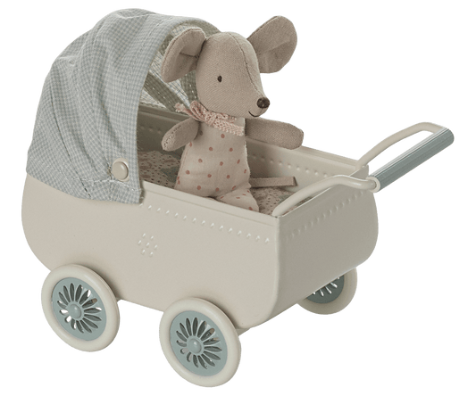 Maileg | Kinderwagen Mint | Baby Mouse - 5707304142461