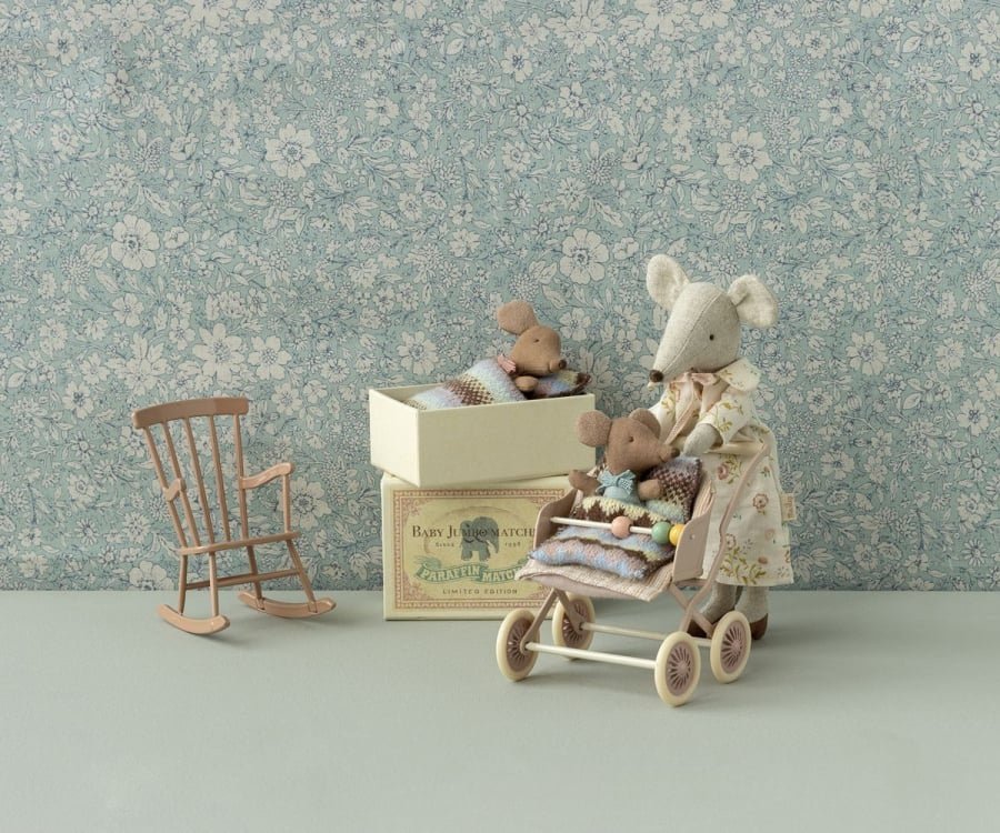 Maileg | Sleepy Wakey Baby Mouse In Matchbox | Blue - 