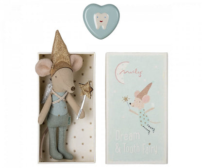 Maileg | Tooth Fairy Mouse in Matchbox | Blue - 