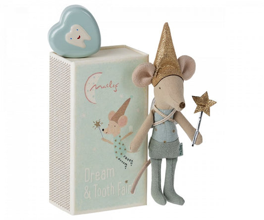 Maileg | Tooth Fairy Mouse in Matchbox | Blue - 