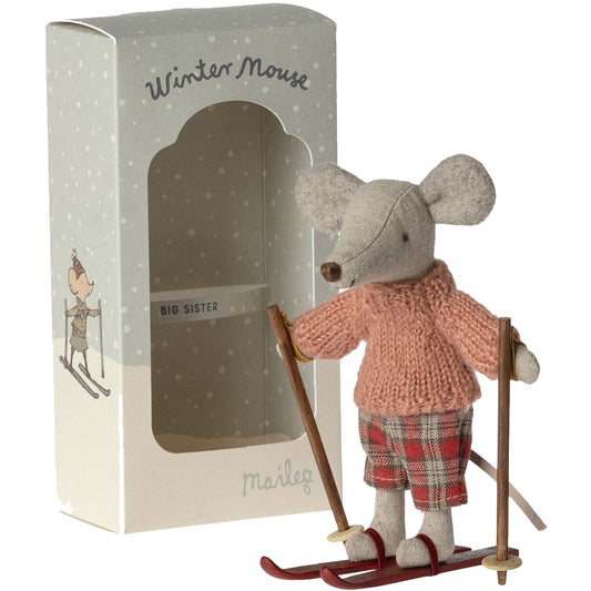 Maileg | Winter Mouse With Ski Set | Big Sister - 