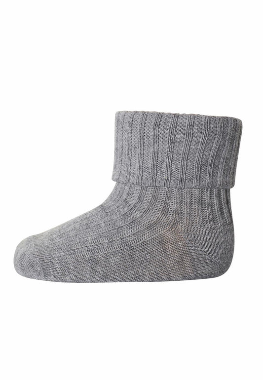 Mp Denmark | Babysokken katoen rib | Grey Melange - 