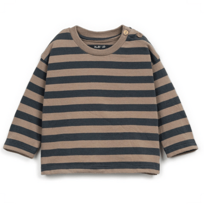 Play Up | Gestreept Jersey T-Shirt | Grafite - 